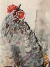 Load image into Gallery viewer, Three Chicken Tea Towel